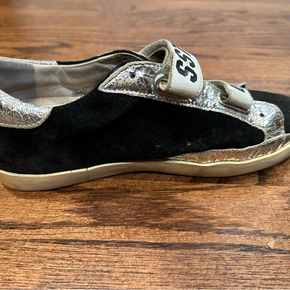 Golden Goose Black & Silver SSTAR GGDB Velcro Sneakers, Sz. 8 - Picture 11 of 16
